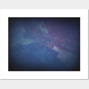 Digital Watercolor Milky Way Facemask Posters and Art